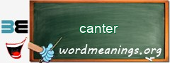 WordMeaning blackboard for canter